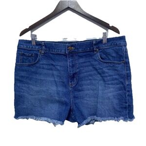 LOFT Shorts Womens 16 33 Medium Wash Cut Off Denim Stretch Inseam 3